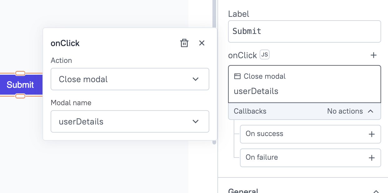 closeModal()